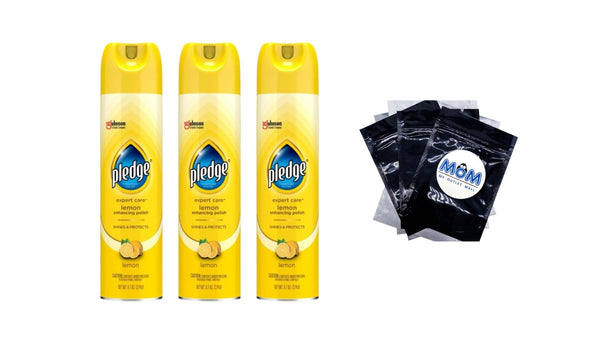 Expert Care, Wood Polish Shines and Protects, Lemon Enhancing, Aerosol - 3 packs - 9.7 oz per pack - plus 3 My Outlet Mall Resealable Storage Pouches