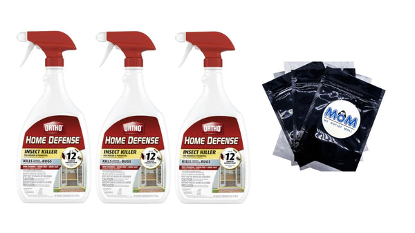 Home Defense Insect Killer for Indoor and Perimeter2 - 3 packs - 24 oz per pack plus 3 My Outlet Mall Resealable Storage Pouches