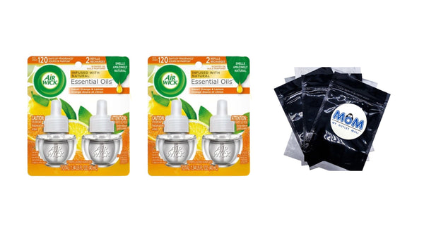 Pure Scented Oils Refill, Sparkling Citrus Fragrance - 2 packs - 2 Count per pack - plus 3 My Outlet Mall Resealable Storage Pouches