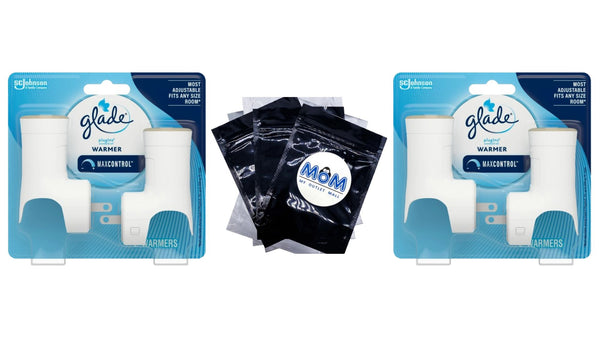 PlugIns Air Freshener Warmer, Holds Essential Oil Infused Wall Plug In Refill - 2 packs - 2 Count per pack - plus 3 My Outlet Mall Resealable Storage Pouches