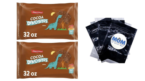 Cocoa Dyno Bites Gluten Free Breakfast Cereal, 2 Packs, 32 oz per pack, plus 3 My Outlet Mall Resealable Storage Pouches