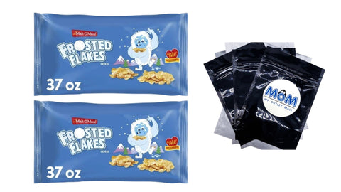 Frosted Flakes Cereal, Frosty Flakes Breakfast Cereal ,2 Packs , 37 oz per pack - plus 3 My Outlet Mall Resealable Storage Pouches