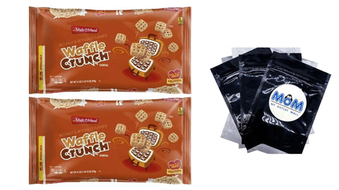 Waffle Crunch, Kids Breakfast Cereal, Family Size Bulk Bagged Cereal 2 Packs 31 oz per pack - plus 3 My Outlet Mall Resealable Storage Pouches