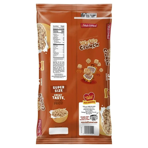 Waffle Crunch, Kids Breakfast Cereal, Family Size Bulk Bagged Cereal ,1 Pack ,31 oz per pack - plus 3 My Outlet Mall Resealable Storage Pouches