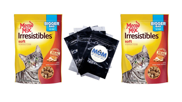Irresistibles Soft Cat Treats With White Meat Chicken, 2 pack, 12 oz per pack, plus 3 My Outlet Mall Resealable Storage Pouches
