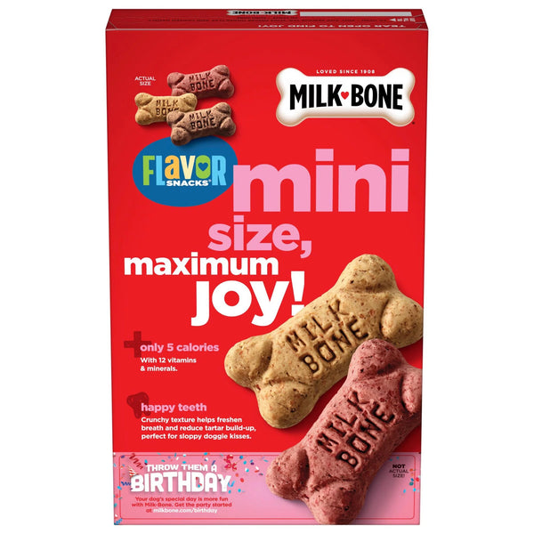 Flavor Snacks Mini Dog Biscuits, Flavored Crunchy Dog Treats, 1 pack, 15 oz, plus 3 My Outlet Mall Resealable Storage Pouches