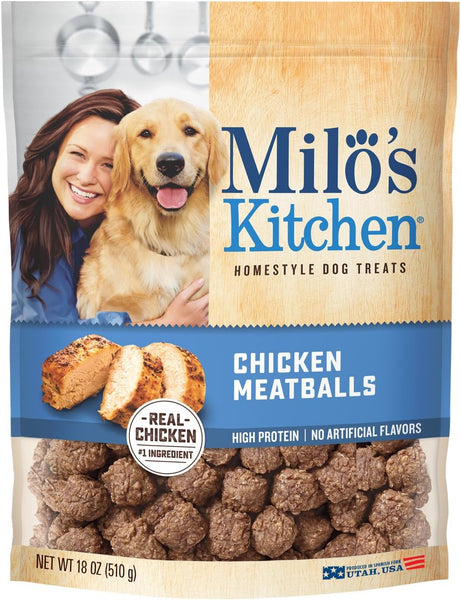 Chicken Meatballs Dog Treats, 2 pack, 18 oz per pack, plus 3 My Outlet Mall Resealable Storage Pouches