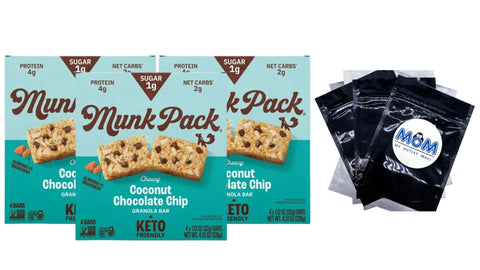 Chewy Granola Bars, Coconut Chocolate Chip, 3 pack, 4.51 oz 4 count, plus 3 My Outlet Mall Resealable Storage Pouches