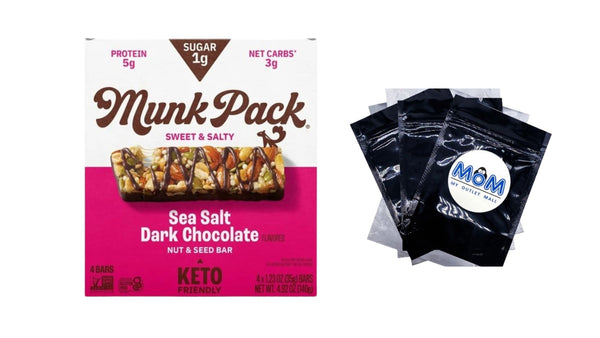 Sugar Nut and Seed Bars Sea Salt Dark Chocolate Shelf-Stable Box, 1 Pack, 4 count per pack, plus 3 My Outlet Mall Resealable Storage Pouches