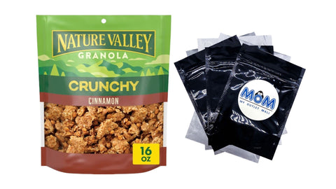 Crunchy Granola, Cinnamon, Resealable Bag, 1 pack, 16 oz, plus 3 My Outlet Mall Resealable Storage Pouches