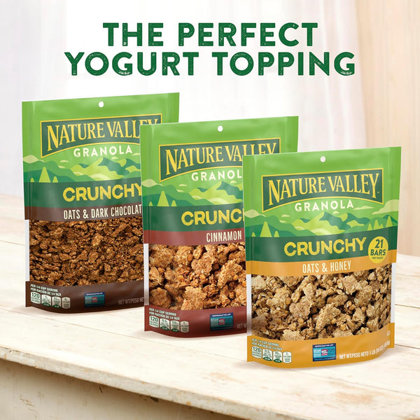 Crunchy Granola, Cinnamon, Resealable Bag, 2 pack, 16 oz per pack, plus 3 My Outlet Mall Resealable Storage Pouches