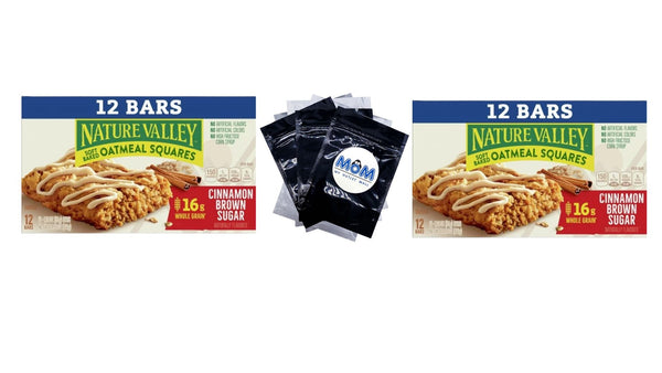 Soft-Baked Oatmeal Squares, Cinnamon Brown Sugar, 2 pack, 12 Count per pack, plus 3 My Outlet Mall Resealable Storage Pouches