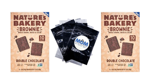 Double Chocolate Brownie, Twin Packs, 2 pack, 10 Count per pack, plus 3 My Outlet Mall Resealable Storage Pouches