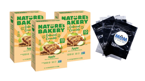 Oatmeal Crumble Apple Breakfast Snack Bars, 3 pack, 10 Count per pack, plus 3 My Outlet Mall Resealable Storage Pouches