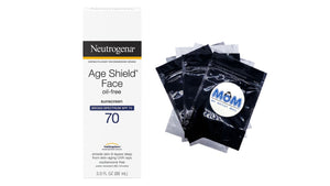 Age Shield Face Oil-free Sunscreens SPF 70 - 1 pack - 3fl oz - Neutrogena - plus 3 My Outlet Mall Resealable Storage Pouches