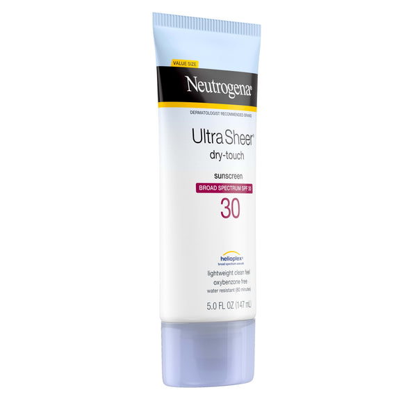 Ultra Sheer Dry-Touch SPF 30 Sunscreen Lotion, 3 pack, 5 fl oz per pack, Neutrogena, plus 3 My Outlet Mall Resealable Storage Pouches