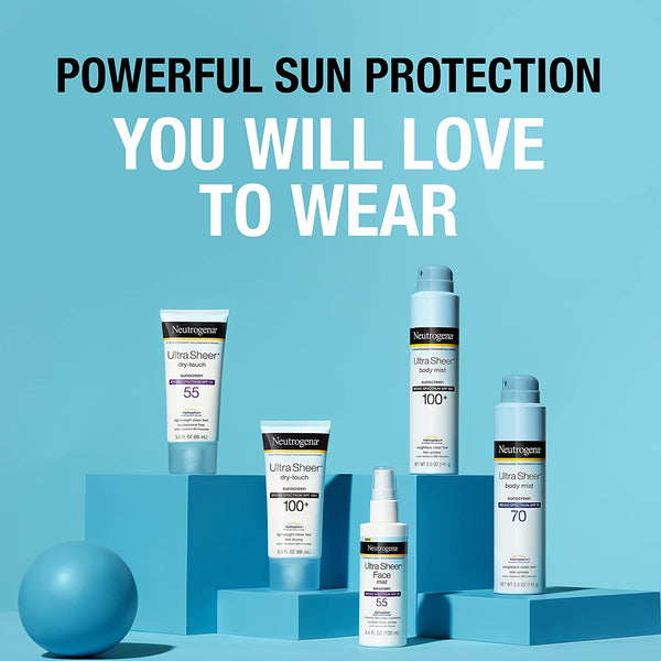 Ultra Sheer Dry-Touch SPF 55 Sunscreen Lotion, 2 pack, 3fl oz per pack - Neutrogena, plus 3 My Outlet Mall Resealable Storage Pouches