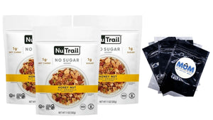 Nut Granola Honey Nut, 3 Packs, 11 oz per pack, plus 3 My Outlet Mall Resealable Storage Pouches