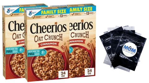 Oat Crunch Cinnamon Oat Breakfast Cereal, Family Size, 3 Packs, 24 oz per pack, plus 3 My Outlet Mall Resealable Storage Pouches