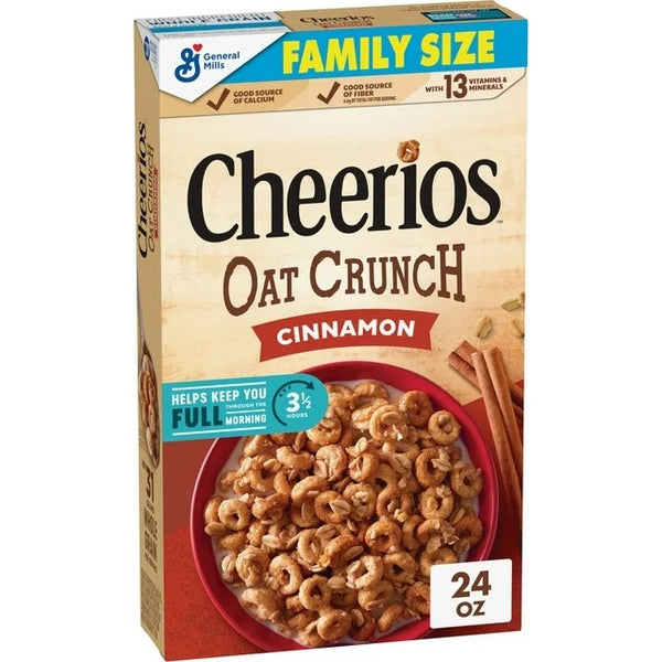 Oat Crunch Cinnamon Oat Breakfast Cereal, Family Size, 2 Packs, 24 oz per pack, plus 3 My Outlet Mall Resealable Storage Pouches