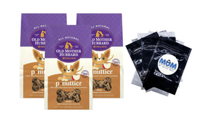 Classic P-Nuttier Biscuits Baked Dog Treats, Mini, 3 pack, 16 oz per pack, plus 3 My Outlet Mall Resealable Storage Pouches