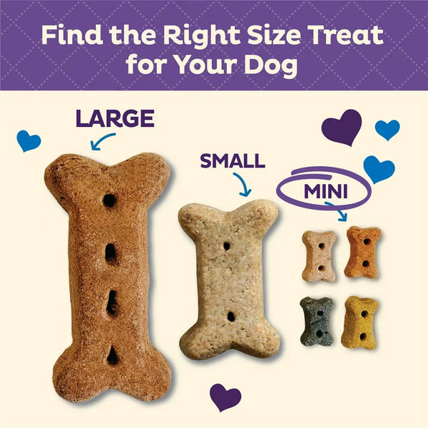 Classic P-Nuttier Biscuits Baked Dog Treats, Mini, 2 pack, 16 oz per pack, plus 3 My Outlet Mall Resealable Storage Pouches