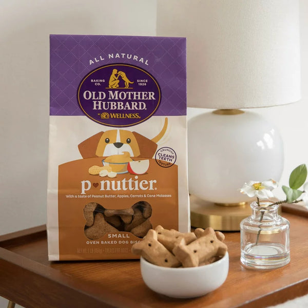 Classic P-Nuttier Biscuits Baked Dog Treats, Mini, 2 pack, 16 oz per pack, plus 3 My Outlet Mall Resealable Storage Pouches