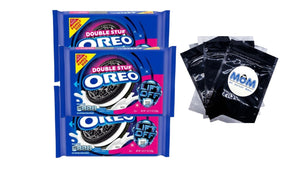 Double Stuf Chocolate Sandwich Cookies, Family Size - 3 packs - 18.71 oz per pack - plus 3 My Outlet Mall Resealable Storage Pouches