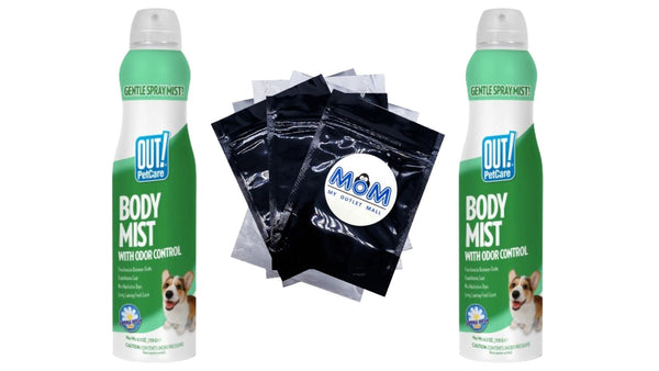 Petcare Dog Cologne Body Mist with Odor Control Spray, Spring Fresh Scent - 2 packs - 6.3 oz - plus 3 My Outlet Mall Resealable Storage Pouches