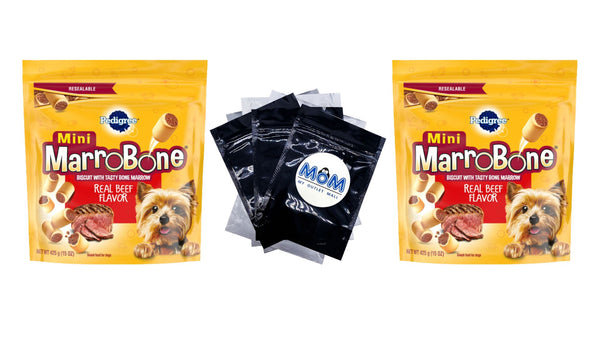 Marrobone Real Beef Flavor Biscuit Dog Treats - 2 packs - 15oz - plus 3 My Outlet Mall Resealable Storage Pouches
