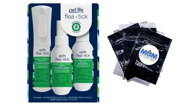 Unlimited Flea & Tick 3-Step Prevention Trial Kit for Dogs, 1 Pack, 9.9 oz per pack, plus 3 My Outlet Mall Resealable Storage Pouches
