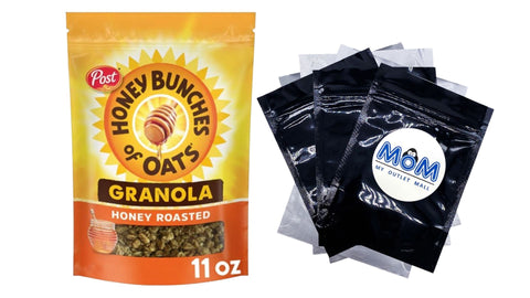 Honey Roasted Granola Cereal, 1 pack, 11 oz, plus 3 My Outlet Mall Resealable Storage Pouches