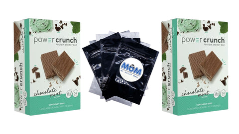 Original Protein Energy Bars, Chocolate Mint, 2 pack, 5 Count per pack, plus 3 My Outlet Mall Resealable Storage Pouches