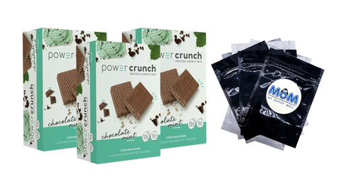 Original Protein Energy Bars, Chocolate Mint, 3 pack, 5 Count per pack, plus 3 My Outlet Mall Resealable Storage Pouches