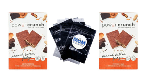 Original Protein Energy Bars, Peanut Butter Fudge, 2 pack, 5 Count per pack, plus 3 My Outlet Mall Resealable Storage Pouches