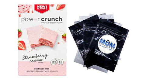 Original Protein Energy Bars, Strawberry Cream - 1 pack - 5 Count - plus 3 My Outlet Mall Resealable Storage Pouches