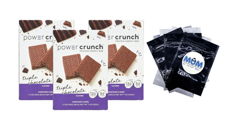 Original Protein Energy Bars, Triple Chocolate, 3 pack, 5 Count per pack, plus 3 My Outlet Mall Resealable Storage Pouches