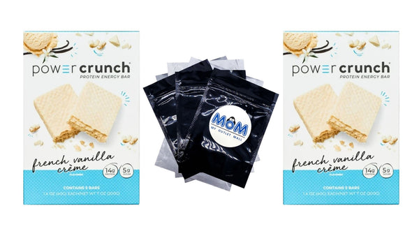 Original Protein Energy Bars, French Vanilla Cream - 2 packs - 5 Count - plus 3 My Outlet Mall Resealable Storage Pouches