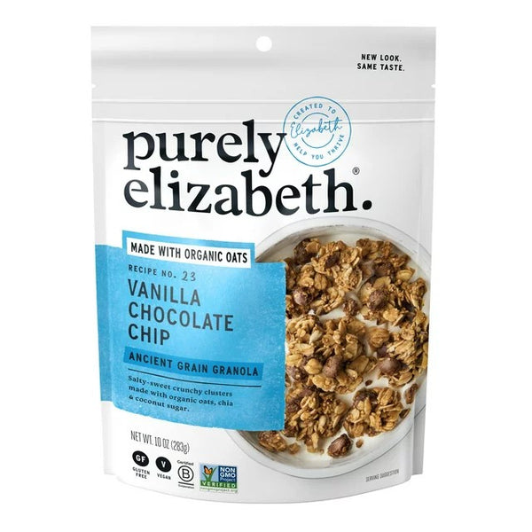 Organic Oats Vanilla Chocolate Chip Ancient Grain Granola, 3 Packs, 10 oz per pack, plus 3 My Outlet Mall Resealable Storage Pouches