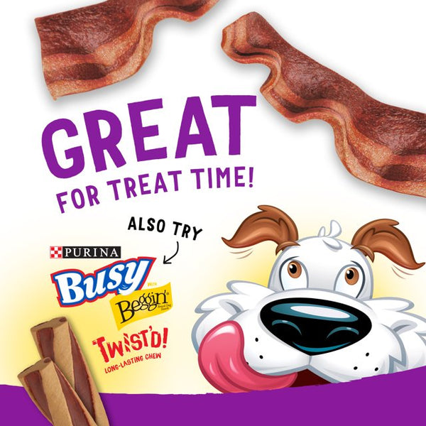 Original with Bacon Treats for Dogs, 2 pack, 6 oz Pouch per pack, plus 3 My Outlet Mall Resealable Storage Pouches