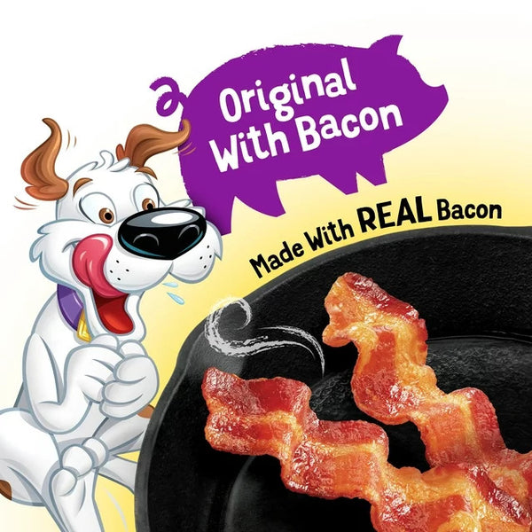 Original with Bacon Treats for Dogs, 2 pack, 6 oz Pouch per pack, plus 3 My Outlet Mall Resealable Storage Pouches