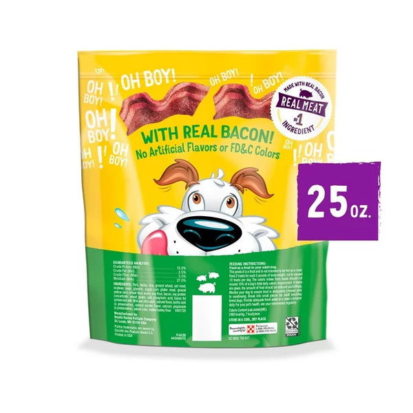 Real Meat & Bacon Treats for Dogs, 2 pack, 25 oz Pouch per pack, plus 3 My Outlet Mall Resealable Storage Pouches