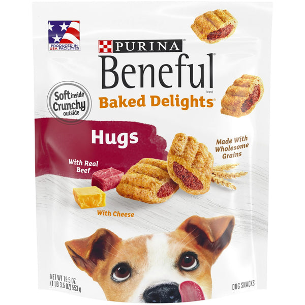 Beneful Real Beef & Cheese Crunchy Treats for Dogs, 2 pack, 19.5 oz per pack, plus 3 My Outlet Mall Resealable Storage Pouches