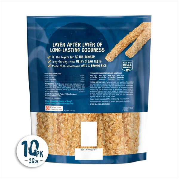 Busy Rawhide Chewnola Oats & Brown Rice Treat for Dogs, 1 pack, 20 oz, plus 3 My Outlet Mall Resealable Storage Pouches