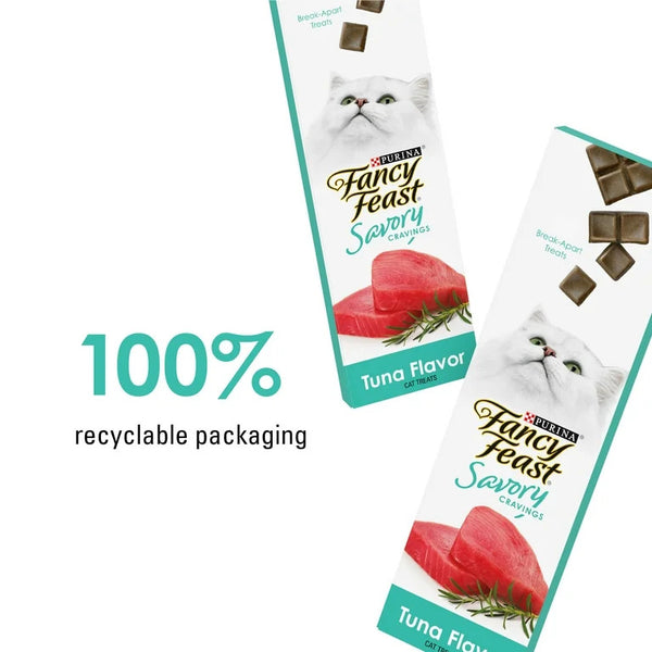 Fancy Feast Savory Cravings Natural Cat Treats Tuna Flavor, 2 pack, 1 oz per pack, plus 3 My Outlet Mall Resealable Storage Pouches