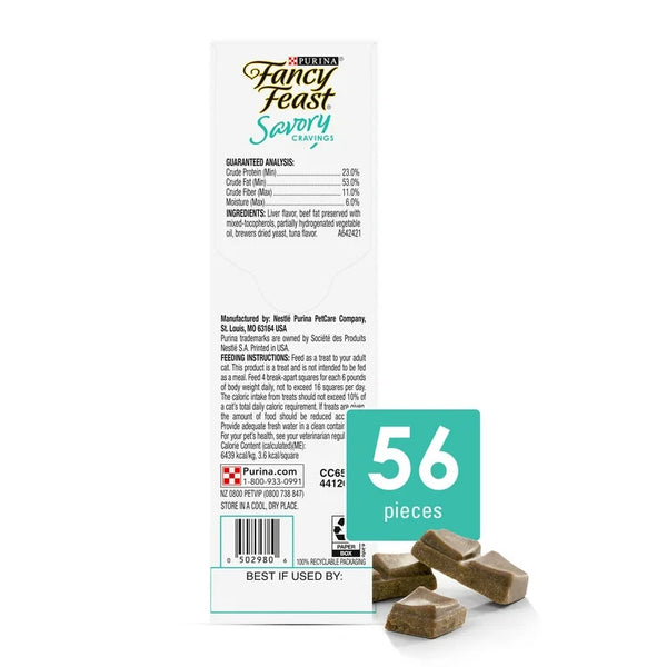 Fancy Feast Savory Cravings Natural Cat Treats Tuna Flavor, 2 pack, 1 oz per pack, plus 3 My Outlet Mall Resealable Storage Pouches