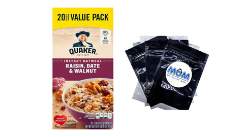 Instant Oatmeal Raisin Date & Walnut, 1 pack, 26.1 oz, plus 3 My Outlet Mall Resealable Storage Pouches