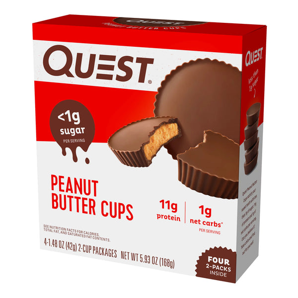 Peanut Butter Cups, Low Carb, Gluten Free, Keto Friendly, 2 pack, 4 Count per pack, plus 3 My Outlet Mall Resealable Storage Pouches