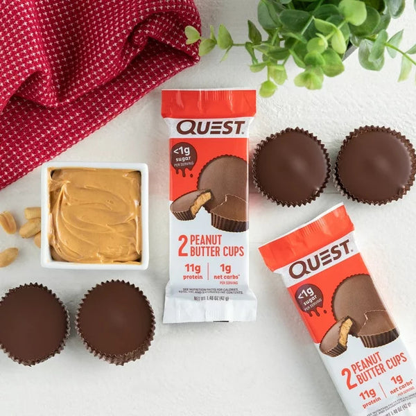 Peanut Butter Cups, Low Carb, Gluten Free, Keto Friendly, 2 pack, 4 Count per pack, plus 3 My Outlet Mall Resealable Storage Pouches