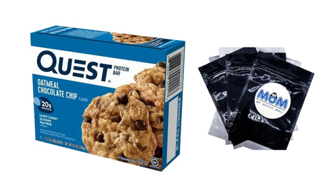 Protein Bars High Protein Low Carb  Oatmeal Chocolate Chip, 1 pack, 8.5 oz 4 count, plus 3 My Outlet Mall Resealable Storage Pouches